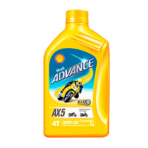 ACEITE DE MOTOR SHELL ADVANCE 20W50 4T AX5 SL 1 LT